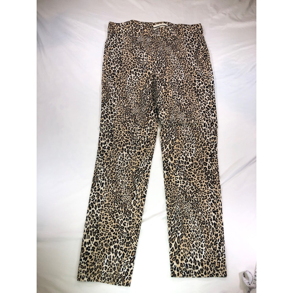 Jules & Leopold Leopard Print Pull On Pants Small Tan Black ML25084CCHU